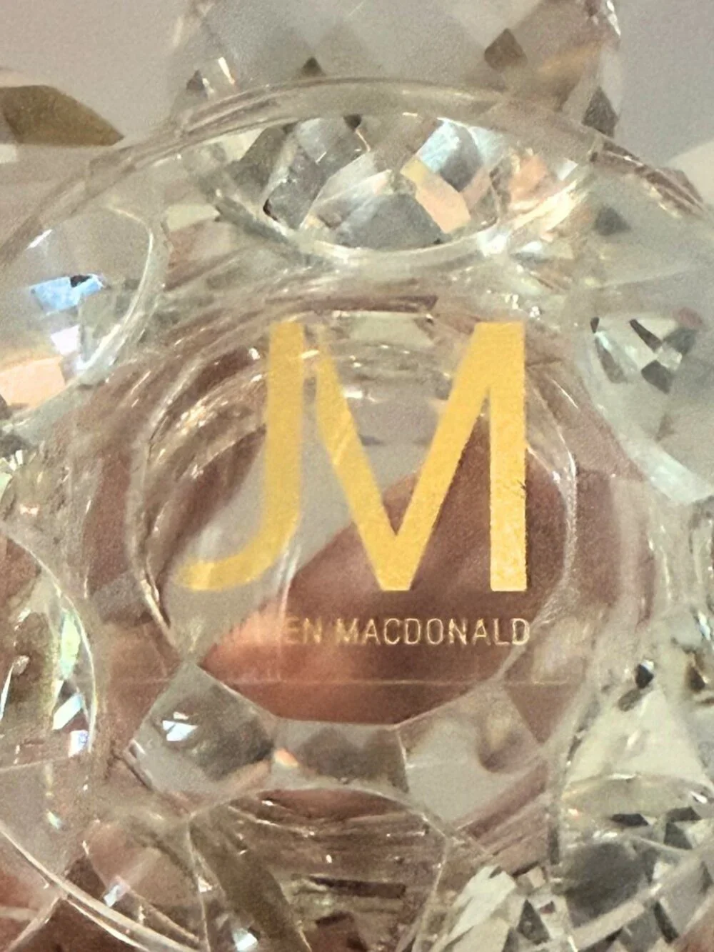 Large JM by Julien Macdonald Crystal Lotus Flower Votive TeaLight Candle Holder